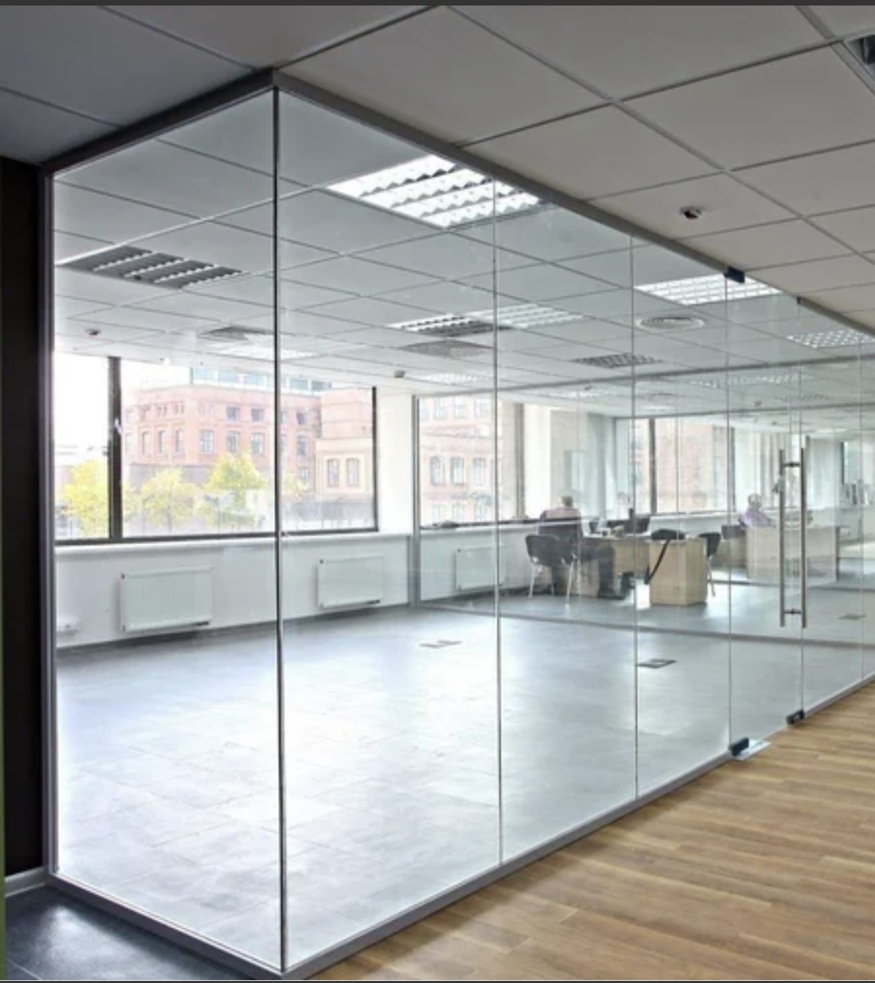 Glass partition office