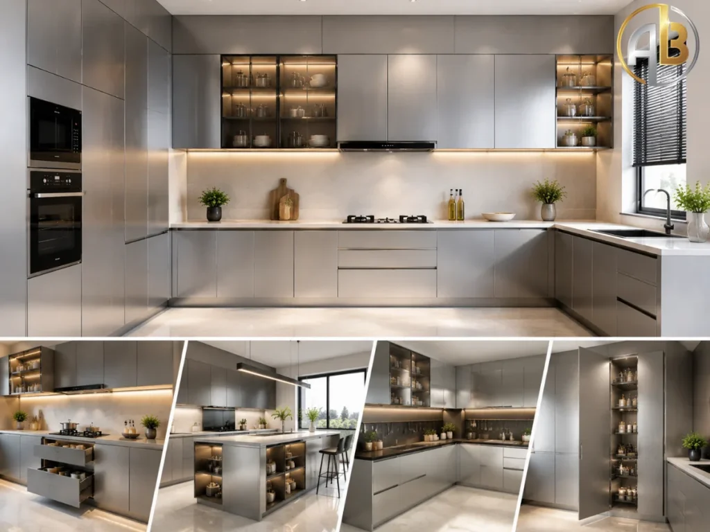 Modern Aluminium Kitchen Cabinets Design Ideas